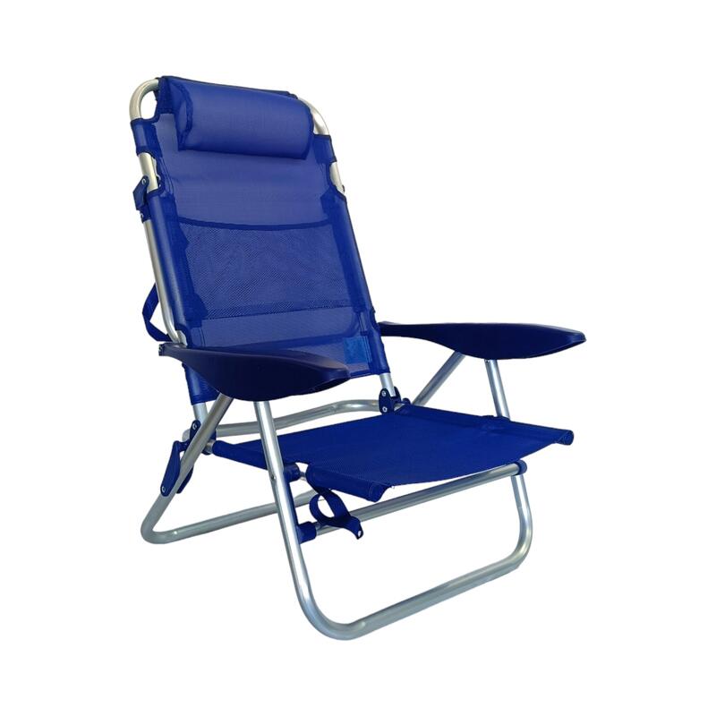 Pack de 2 sillas de playa, 4 Posiciones, Altura del Asiento 21 cm