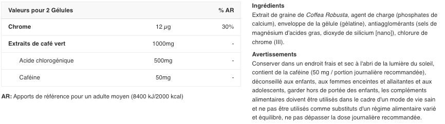 Caféine - Green Coffee Complex - 90 Gélules 2/3