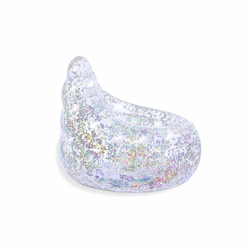 Sillón Hinchable Purpurina Bestway Glitter Dream 72x72x64 cm Transparente Glitte