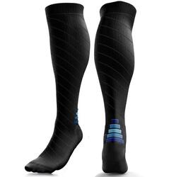 Chaussette de Compression Femme et Homme (20-30mmHg Classe 2) (blanc/noir, L-XL)