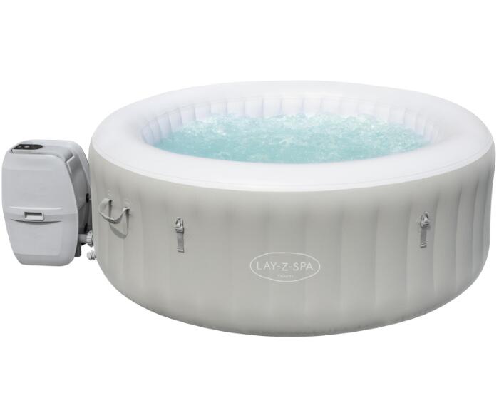 BESTWAY Bañera de hidromasaje natación para 4 personas Lay-Z Spa Tahiti gris claro