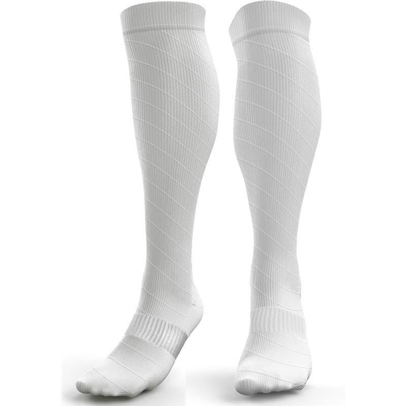 Skarpety uciskowe dla kobiet i mężczyzn (20-30mmHg, klasa 2) (białe, L-XL)
