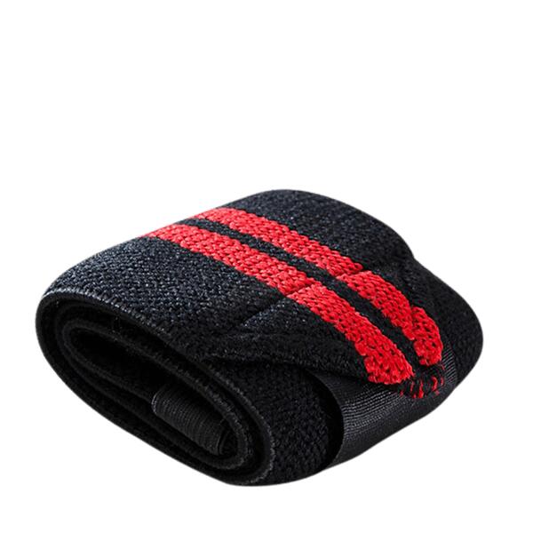 Wrist wraps - 2 stuks - elastisch - 40cm x 8cm - zwart/rood