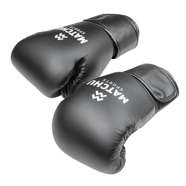 Matchu Sports - Gants De Boxe - Cuir Synthétique Pu - Noir - 12/14/16 Oz - Gants De Frappe - Noir - 12 Oz - Decathlon