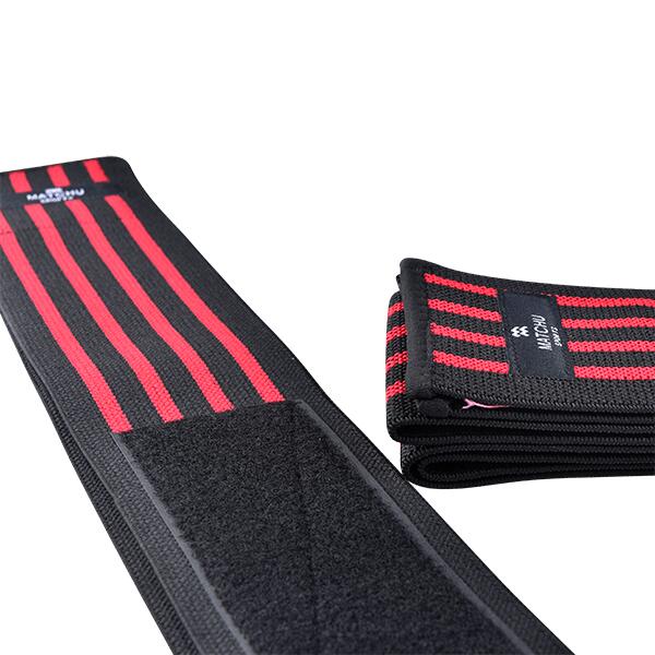 Bandages pour les genoux - Noir/rouge - Tissu élastique
