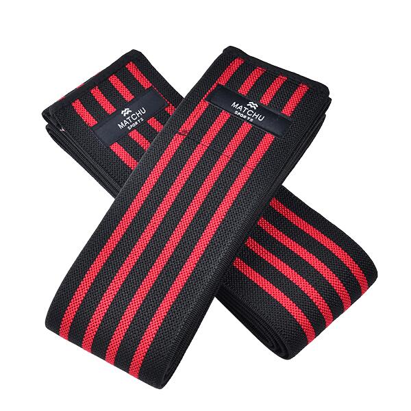 Bandages pour les genoux - Noir/rouge - Tissu élastique