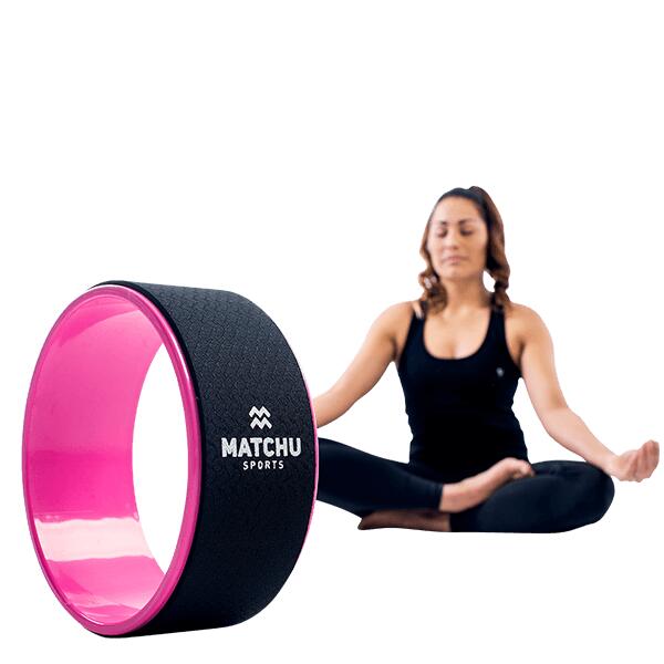 Yoga Wiel Roze - Anti Slip Ø 33 cm 3/4
