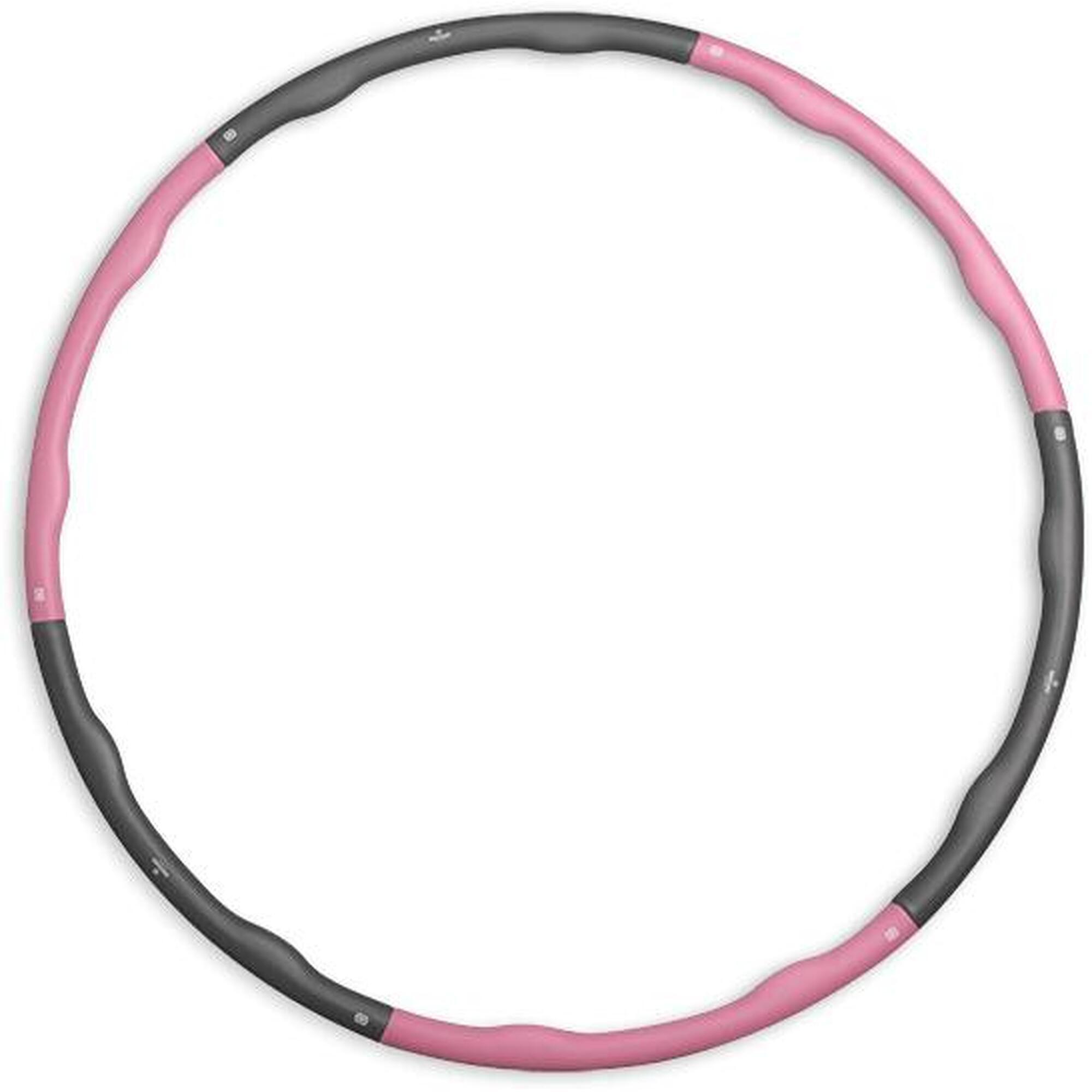 Hula hoop de fitness - Cerceau leste - Rose/Gris - Ø 100cm - 1.5kg