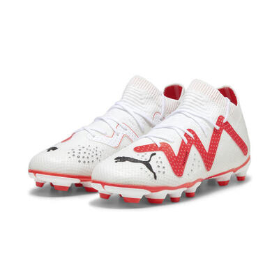Future pro fg/ag voetbalschoenen voor jongeren puma white black fire orchid red