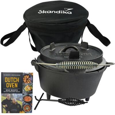 Dutch oven flame master 7,1 l - gietijzeren pan om in te koken - met voetjes