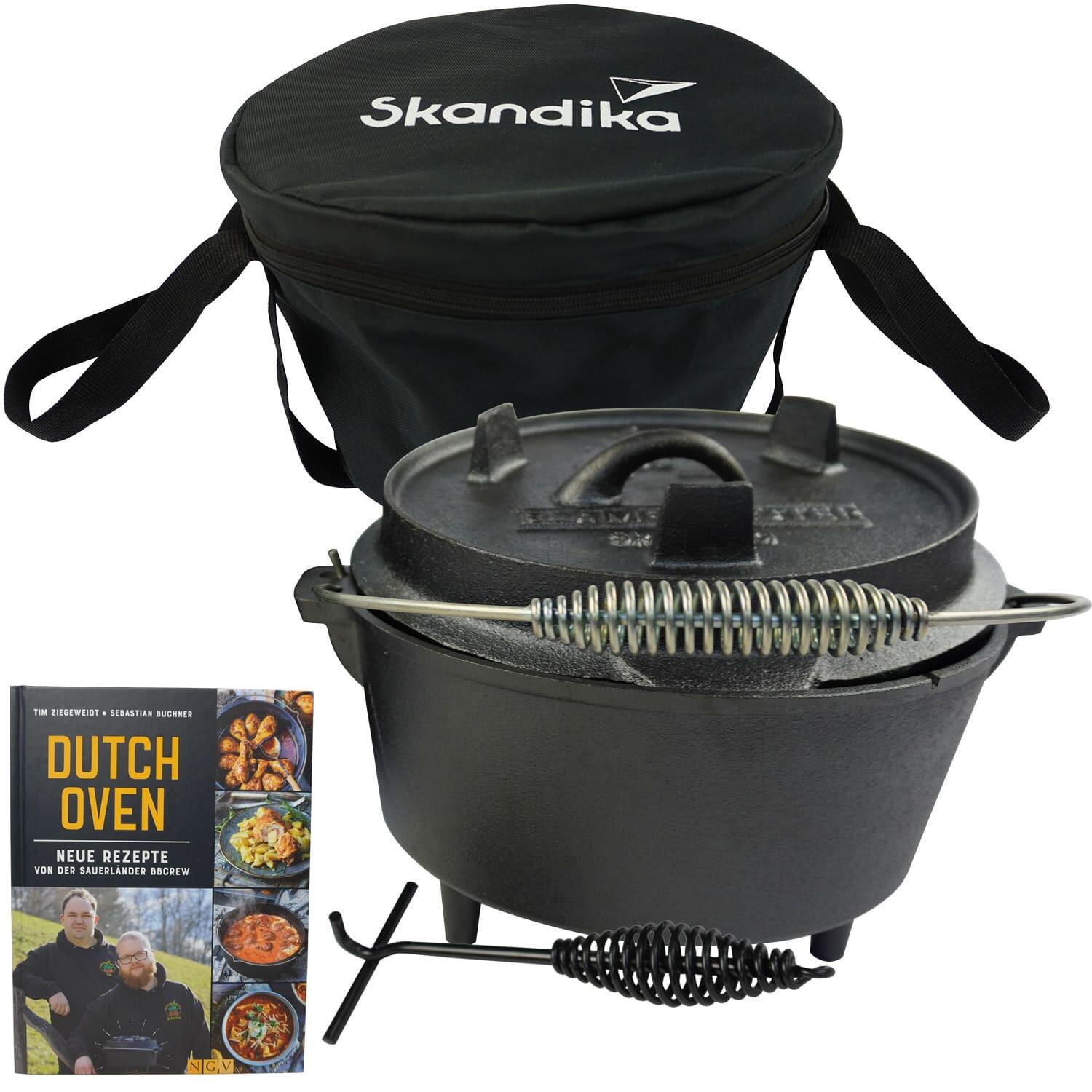 Skandika - Dutch Oven Flame Master 7,1 L - Marmite En Fonte - Barbecue, Camping - Réchaud - Noir - Taille Unique - Decathlon