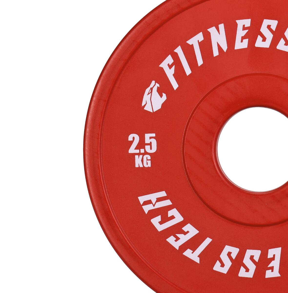 Disco Bumper Plate Fraccional 2,5 kg Fitness Tech Alta Resistencia Rojo 2/4