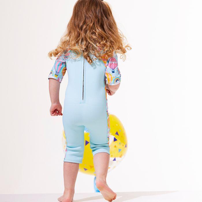 Costum pentru sporturile acvatice înot copii scurt Surf Combie UV albastru