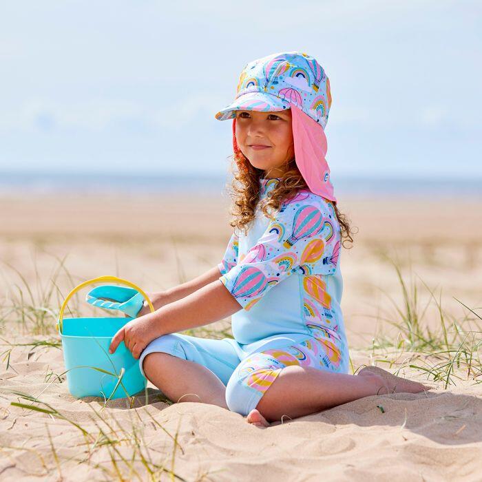 Costum pentru sporturile acvatice înot copii scurt Surf Combie UV albastru