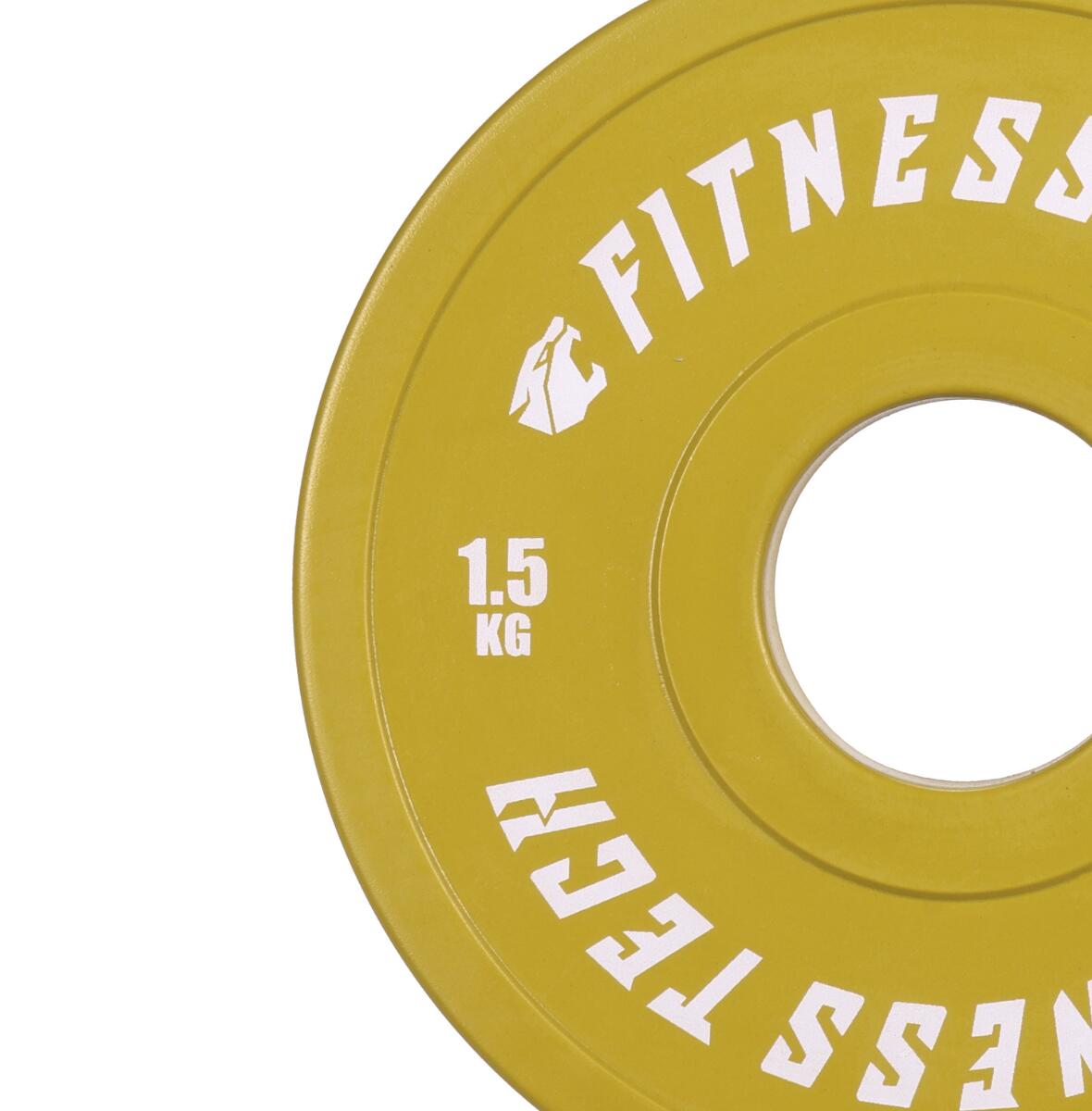 Disque Bumper Plate Fractionné 1,5kg Jaune Fitness Tech – Unité 2/4