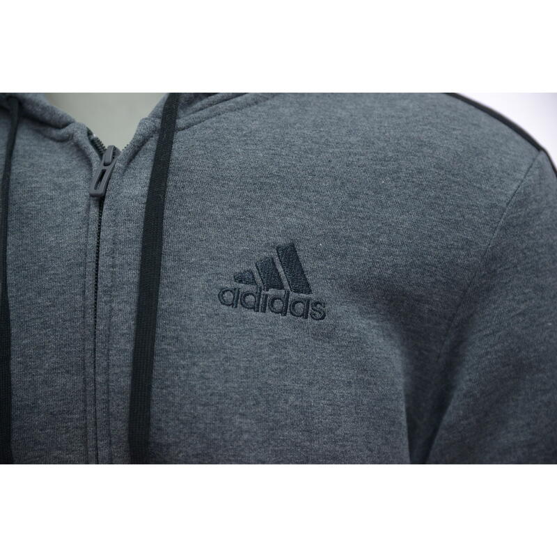 Hanorac barbati adidas Essentials Fleece 3-Stripes, Gri