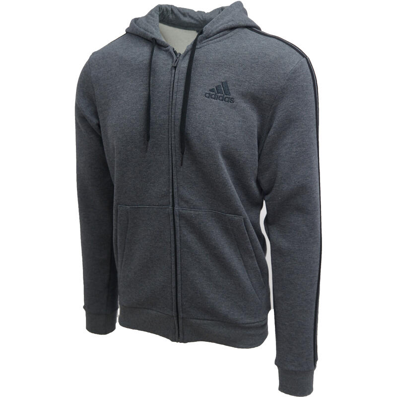 Hanorac barbati adidas Essentials Fleece 3-Stripes, Gri