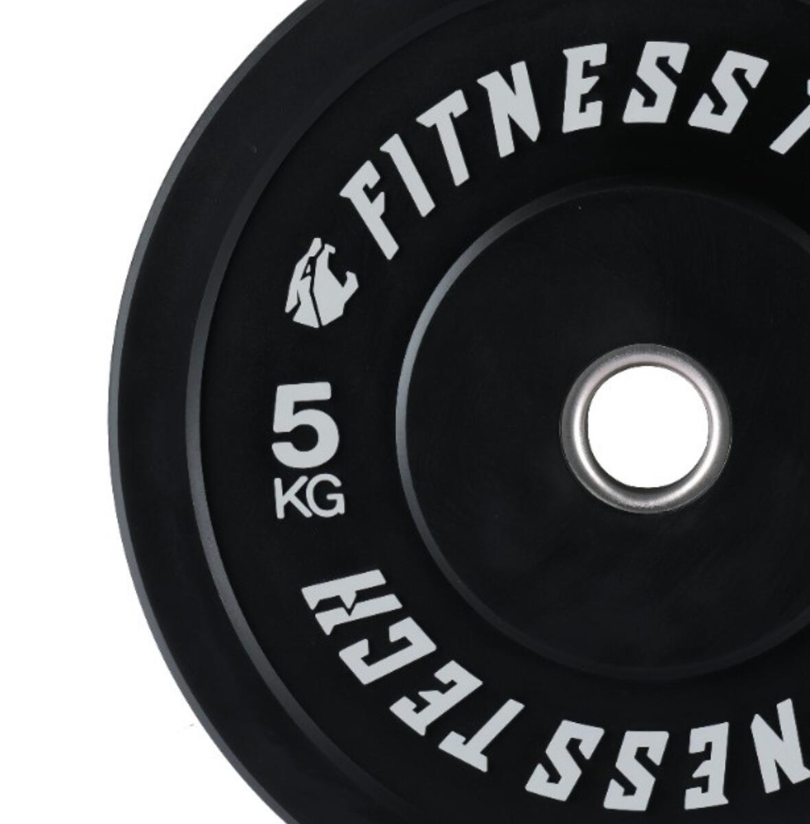Disque Bumper Plate Musculation Fitness Tech 5kg Noir – Unité 2/4
