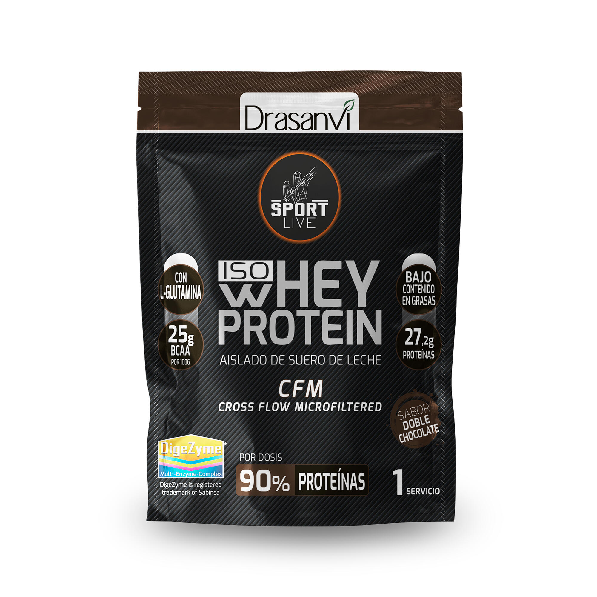 Whey Protein Isolate Monodosis Pack 12 uds Sport Live - Doble Chocolate - 30Gr 2/7
