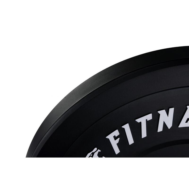 Disco Bumper Plate Musculación Fitness Tech 20kg Negro Unidad