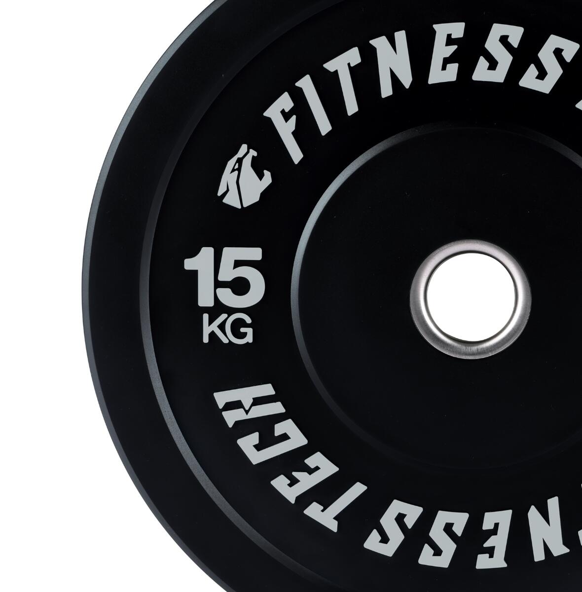 Bumperplaat 15 kg Fitness Tech Zwart – Per Stuk 2/4