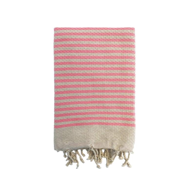 Fouta traditionnelle Yadara Pinky 200x200 190g/m² rose
