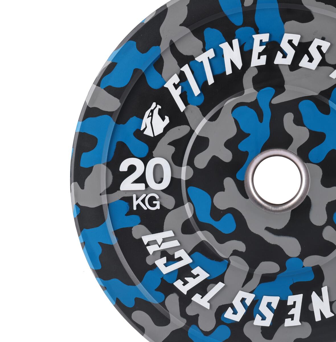 Bumperplaat 20 kg Camo Blauw Fitness Tech – Per Stuk 2/6
