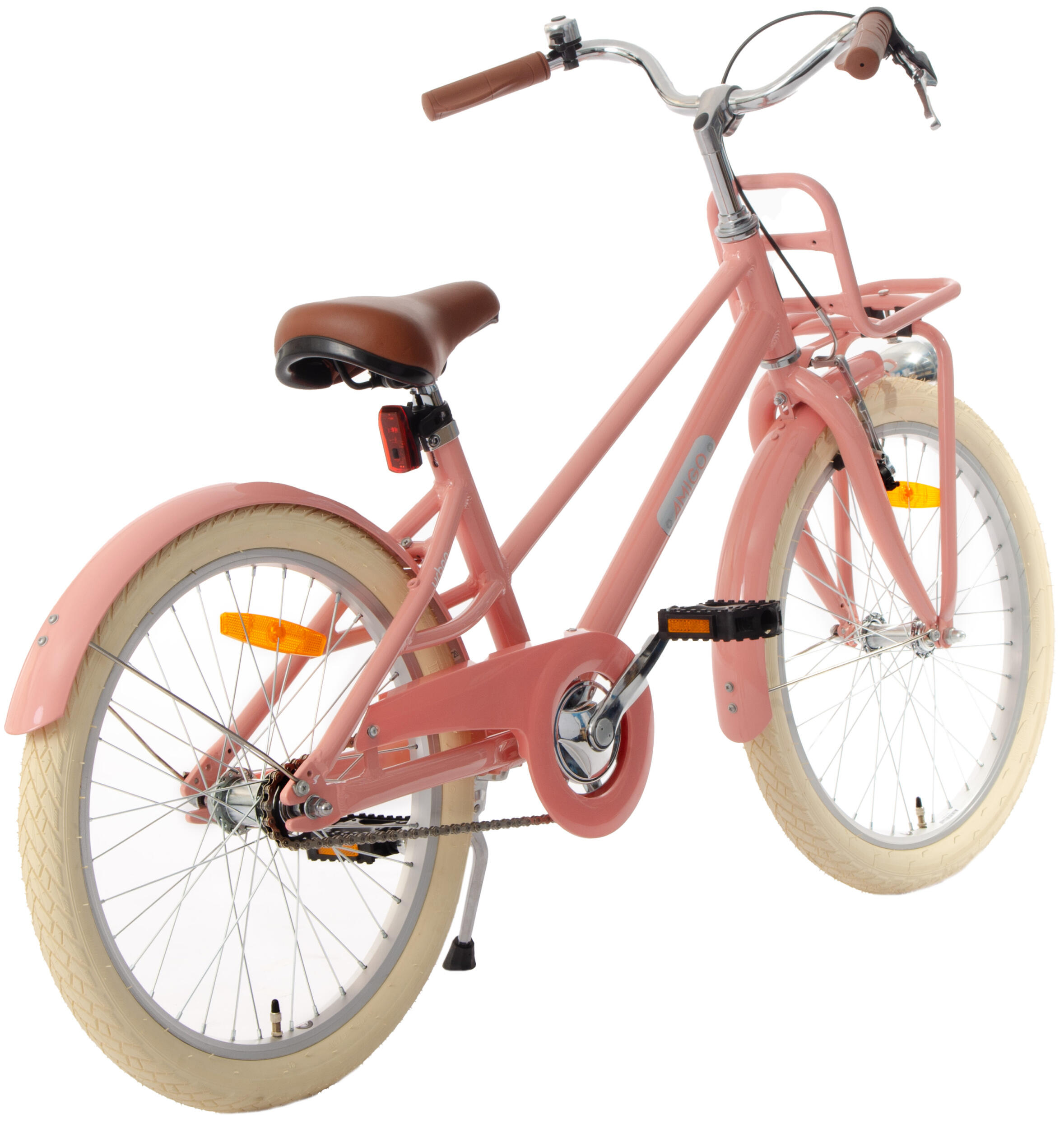 AMIGO Meisjesfiets Urban Aluminium Frame 20 Inch Meisjes Terugtraprem Zalmroze 6/7