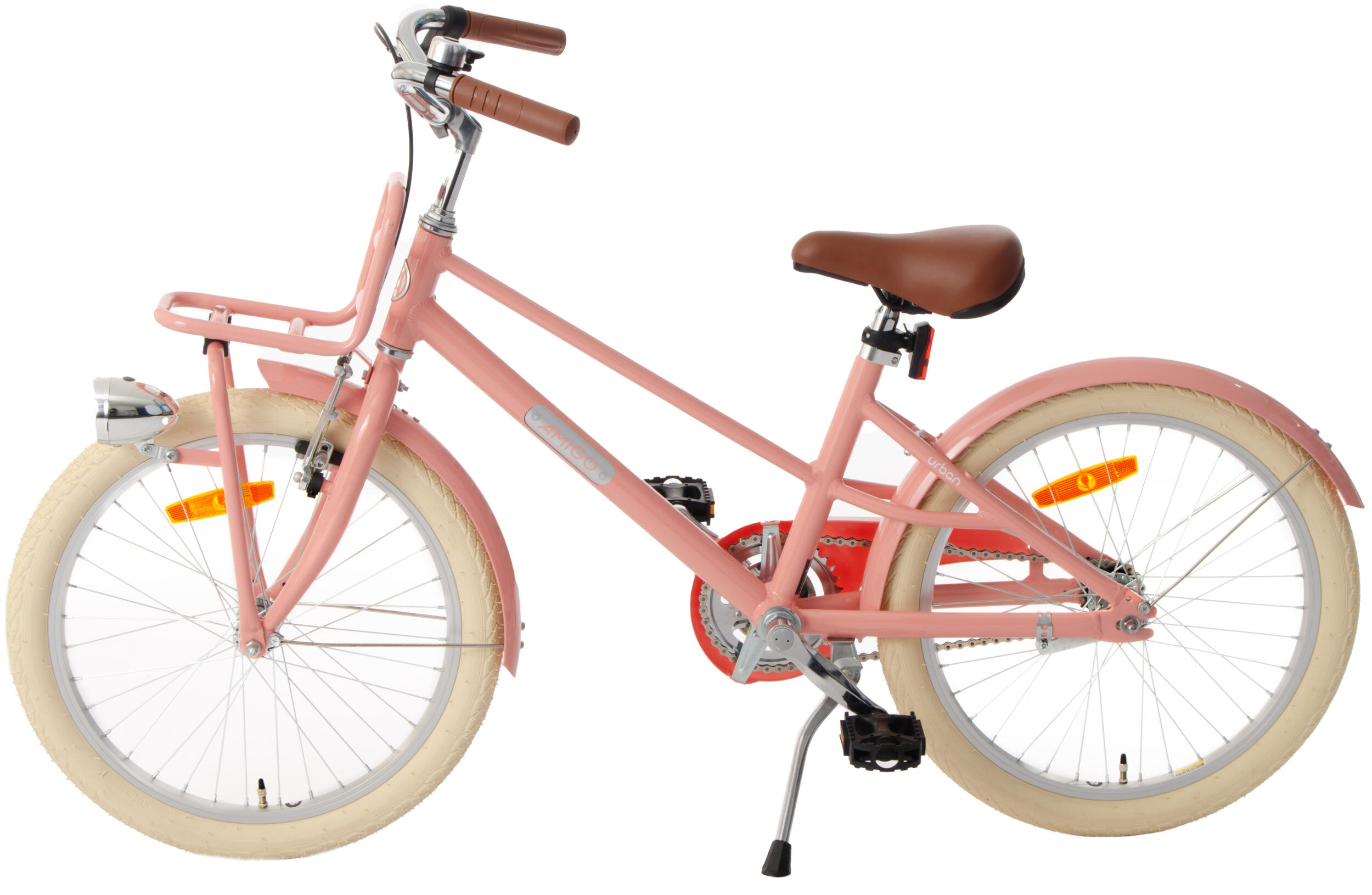 AMIGO Meisjesfiets Urban Aluminium Frame 20 Inch Meisjes Terugtraprem Zalmroze 3/7