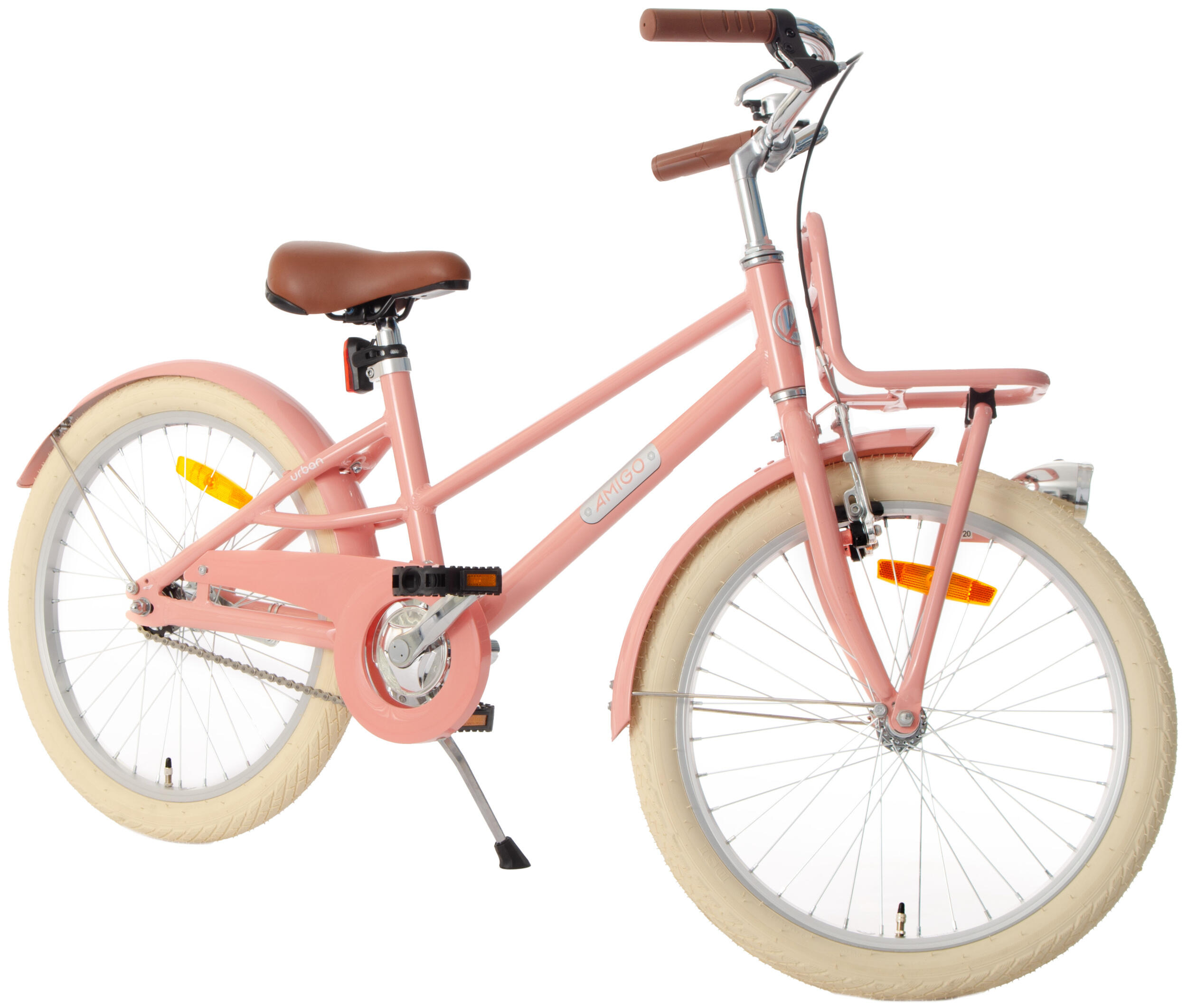 AMIGO Meisjesfiets Urban Aluminium Frame 20 Inch Meisjes Terugtraprem Zalmroze 5/7