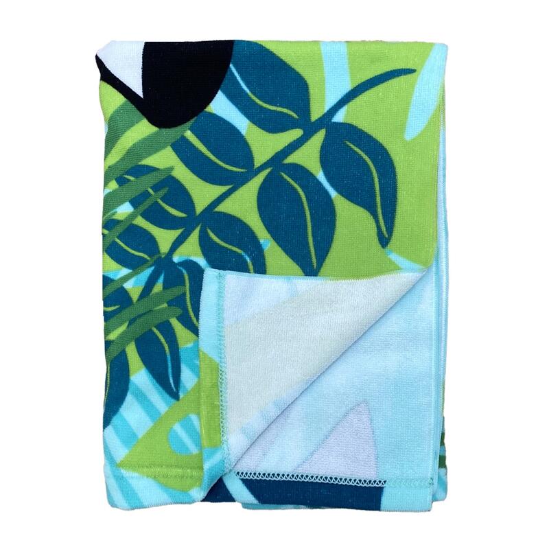 Serviette de plage microfibre Panda 70x140 250 g/m² vert