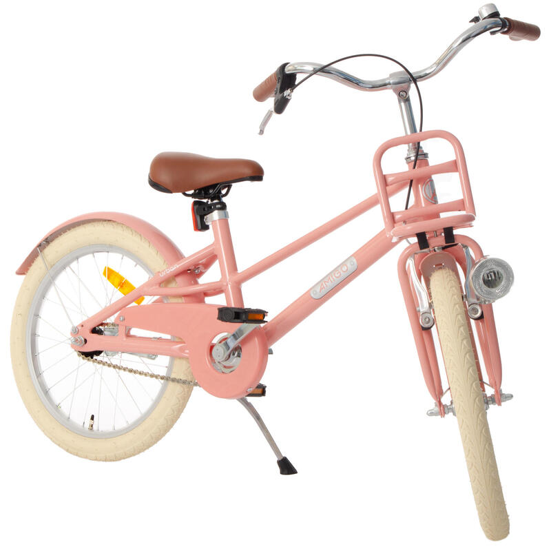 AMIGO Vélo fille Urban 18 Pouces 27 cm Fille Frein à rétropédalage Saumon