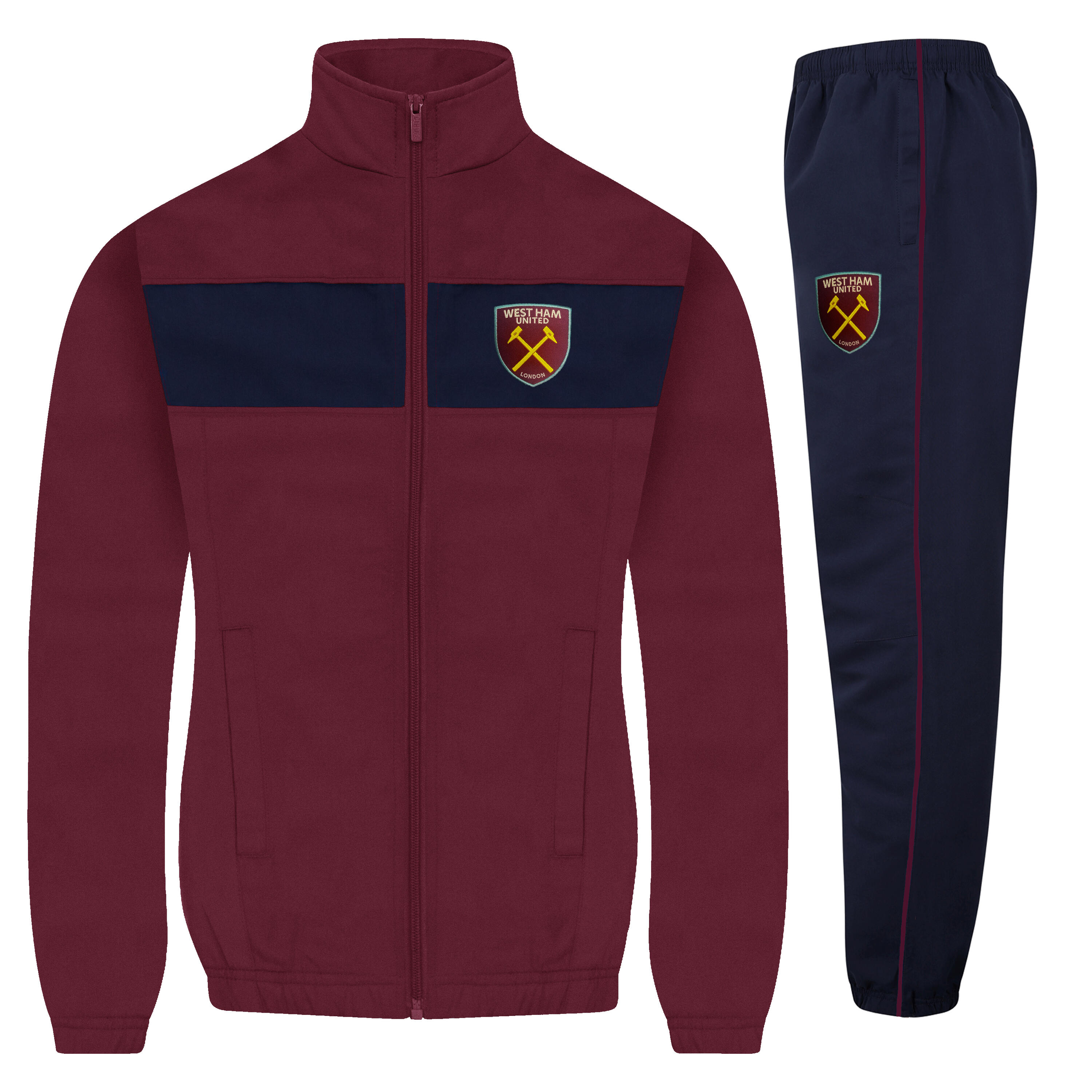 WEST HAM UNITED West Ham United Boys Tracksuit Jacket & Pants Set Kids OFFICIAL Football Gift