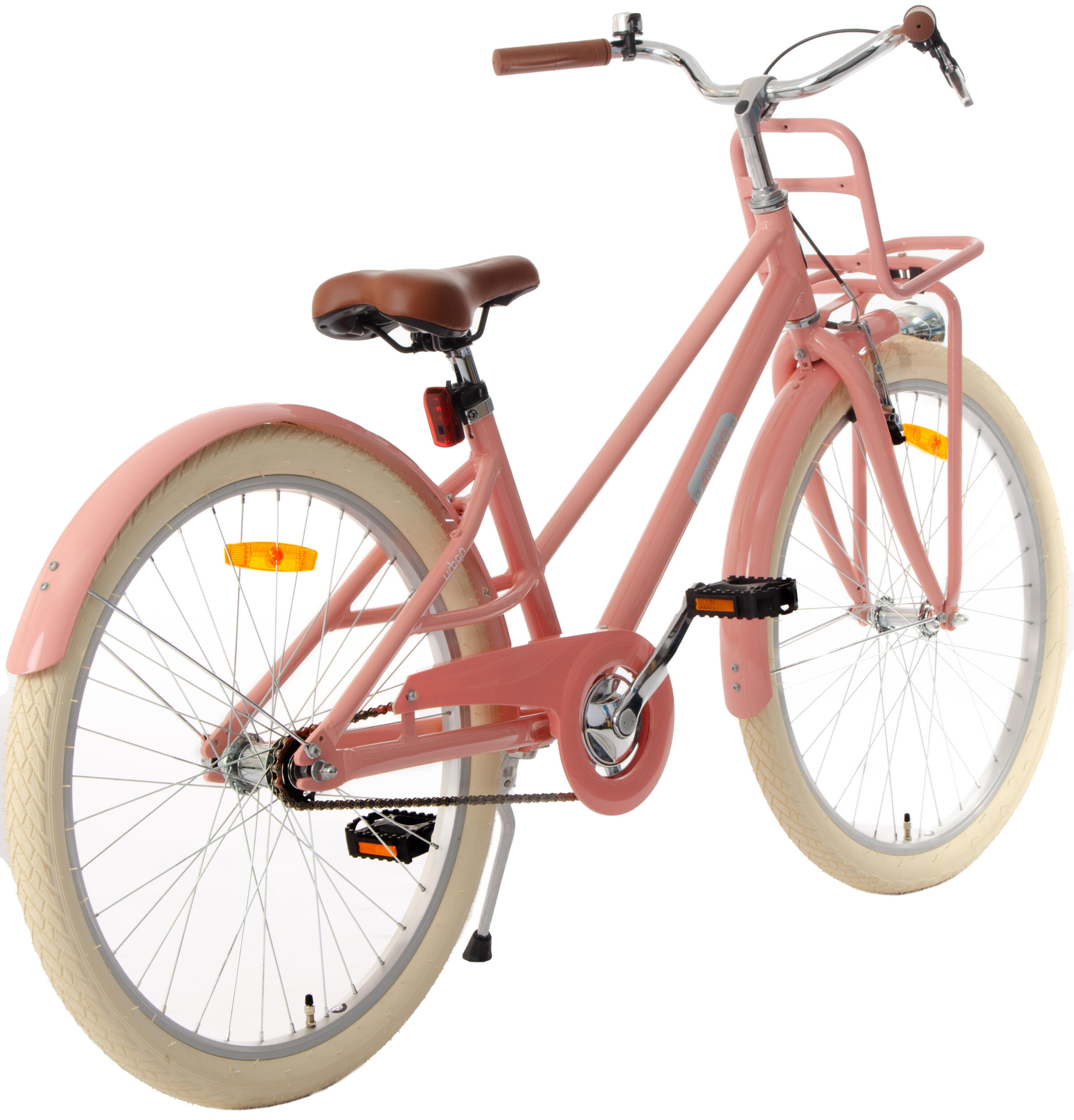 AMIGO Meisjesfiets Urban Aluminium Frame 24 Inch Meisjes Terugtraprem Zalmroze 6/7