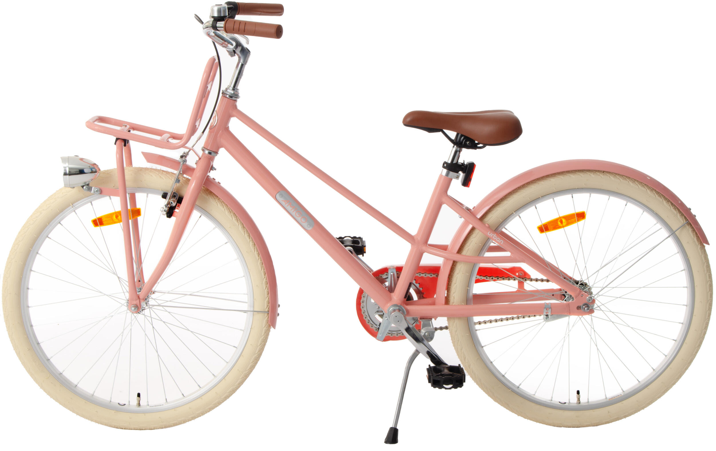 AMIGO Meisjesfiets Urban Aluminium Frame 24 Inch Meisjes Terugtraprem Zalmroze 3/7