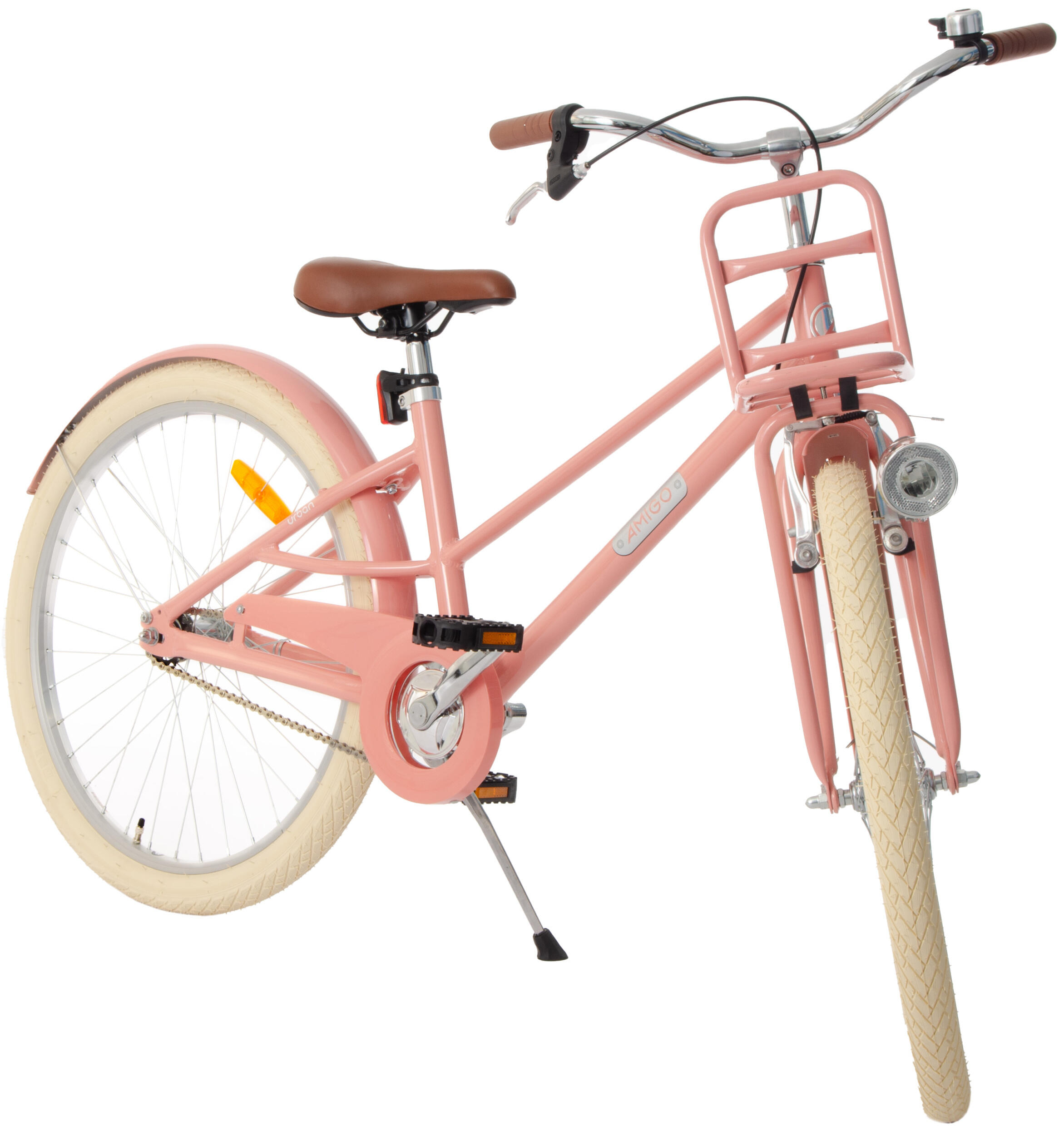 AMIGO Meisjesfiets Urban Aluminium Frame 24 Inch Meisjes Terugtraprem Zalmroze 4/7