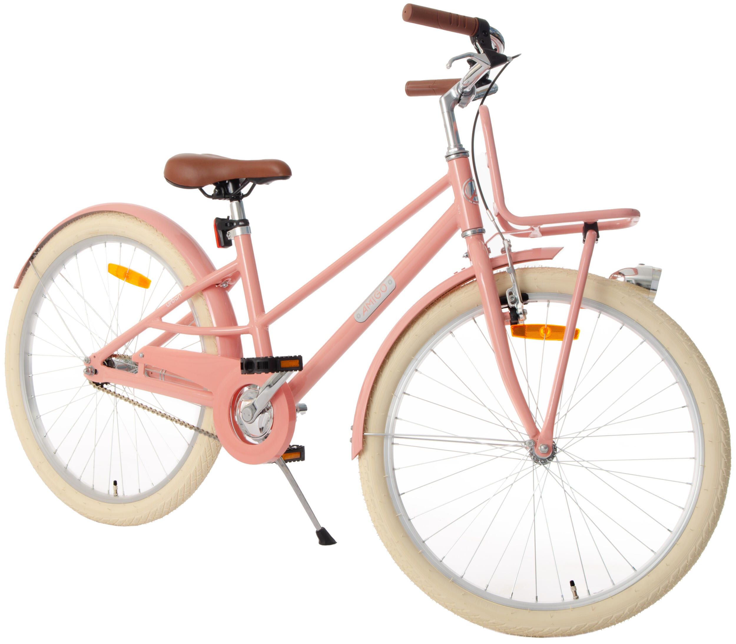 AMIGO Meisjesfiets Urban Aluminium Frame 24 Inch Meisjes Terugtraprem Zalmroze 5/7