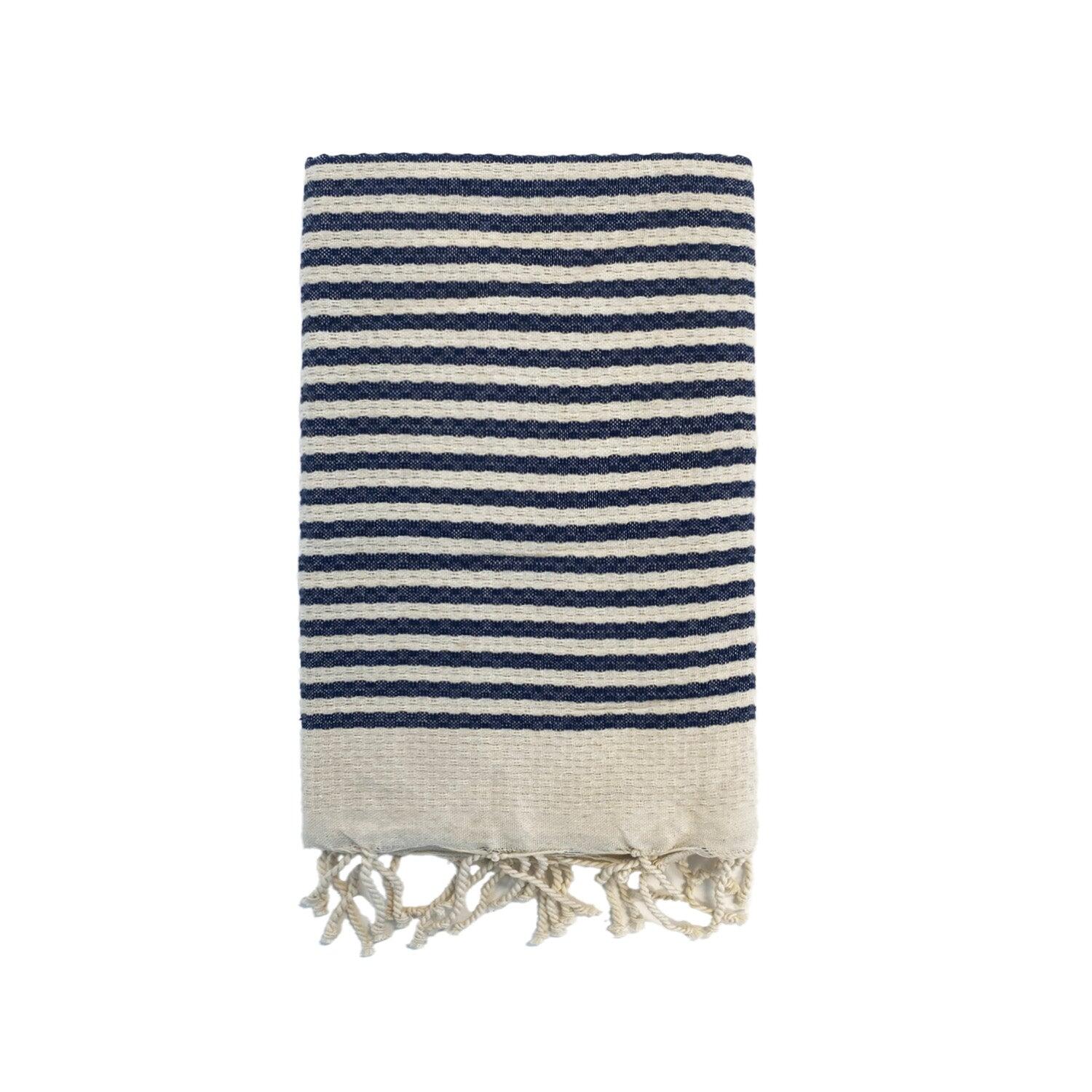 Le Comptoir De La Plage - Fouta Traditionnelle Yadara 200x200 190g/m² Bleu Marine - Serviette - Bleu - 48 Xl - Decathlon