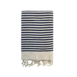 Fouta traditionnelle Yadara 200x200 190g/m² bleu marine