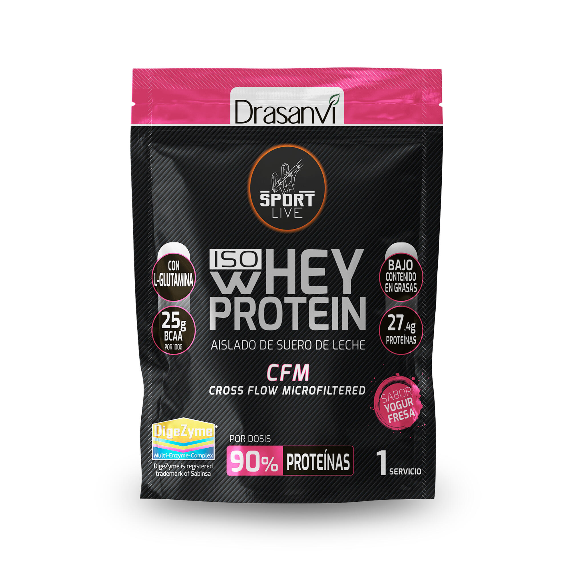 Whey Protein Isolate Monodosis Pack 12 unidades Sport Live - Yogur Fresa - 30Gr 2/7