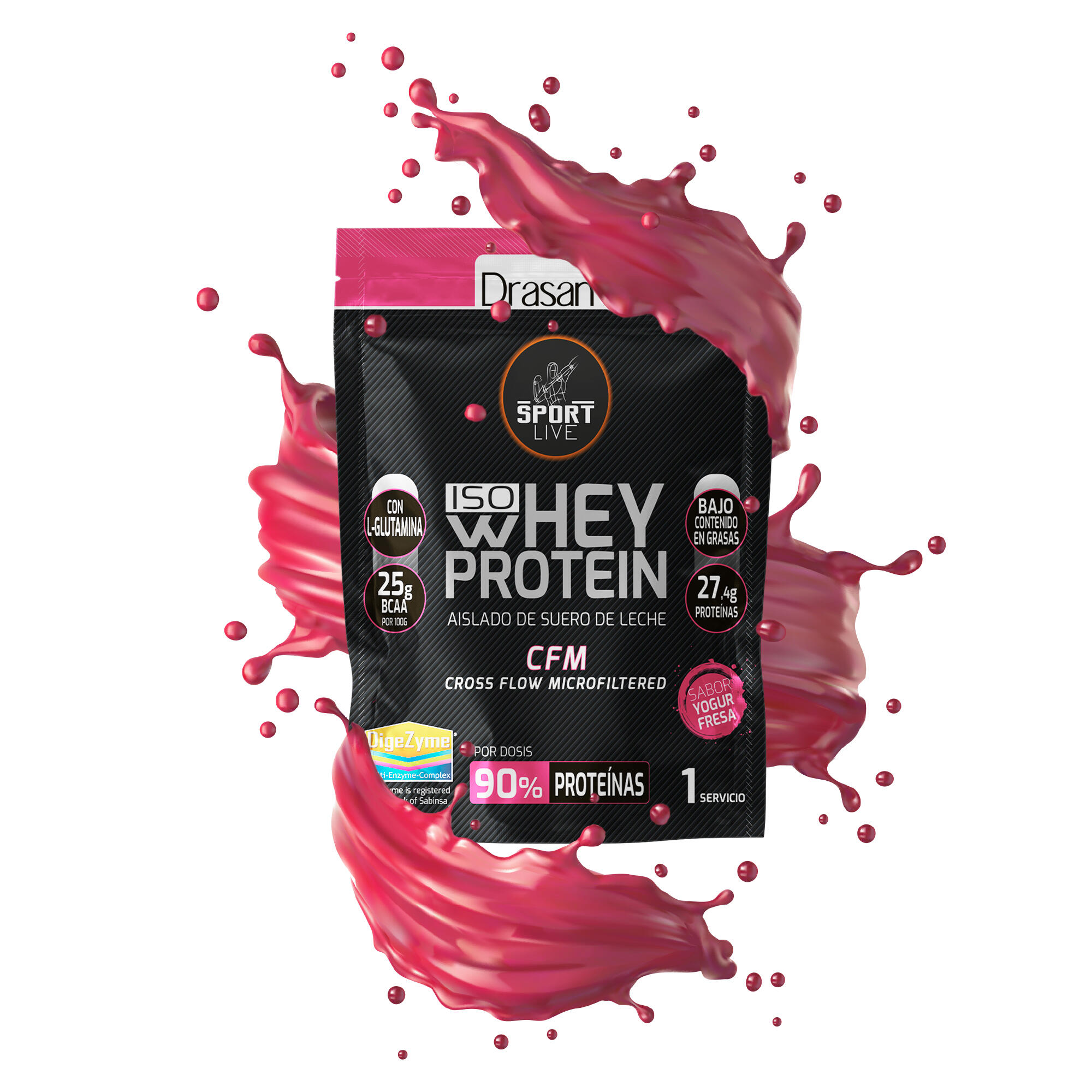 Whey Protein Isolate Monodosis Pack 12 unidades Sport Live - Yogur Fresa - 30Gr 4/7