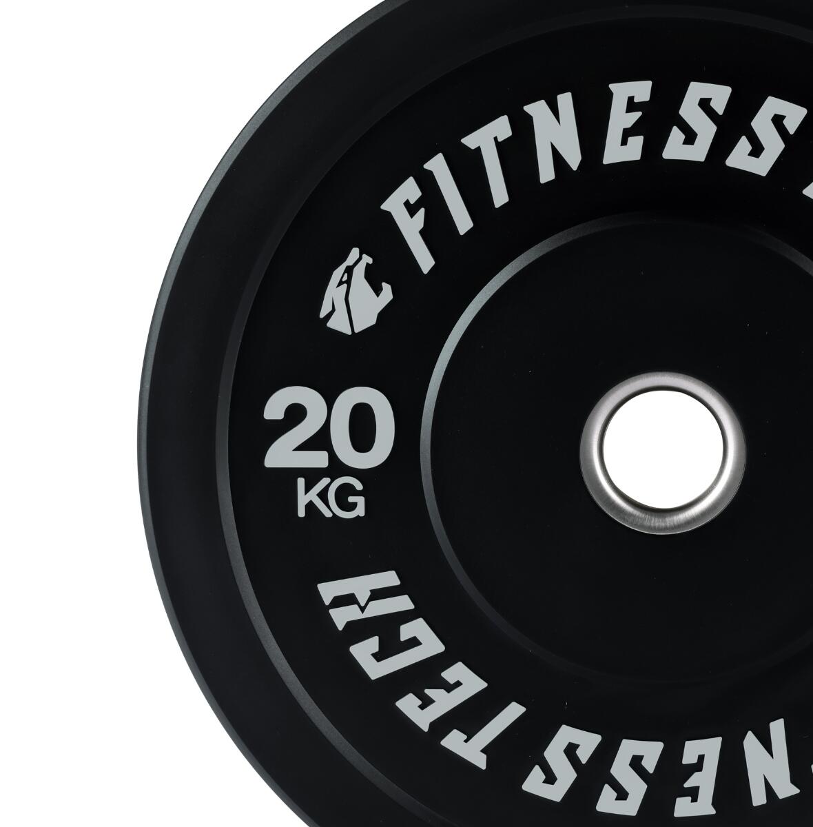 Disque Bumper Plate Musculation Fitness Tech 20kg Noir – Unité 2/4