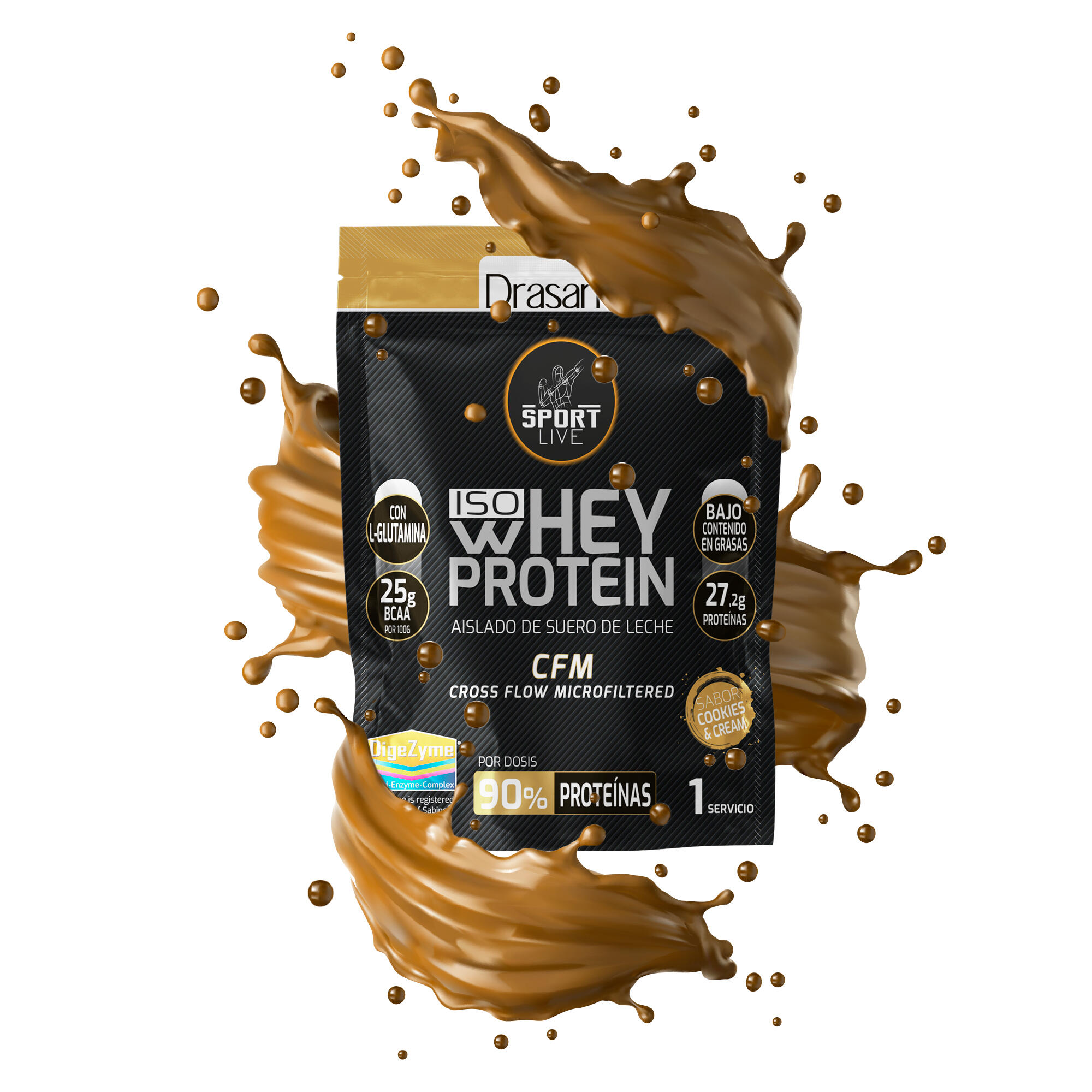 Whey Protein Isolate Monodosis Pack 12 uds Sport Live - Cookies and Cream - 30Gr 4/7