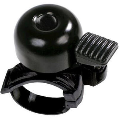 Fietsbel mini met flex-band bevestiging - zwart