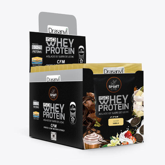 Whey Protein Isolate Monodosis Pack 12 uds Sport Live - Cookies and Cream - 30Gr