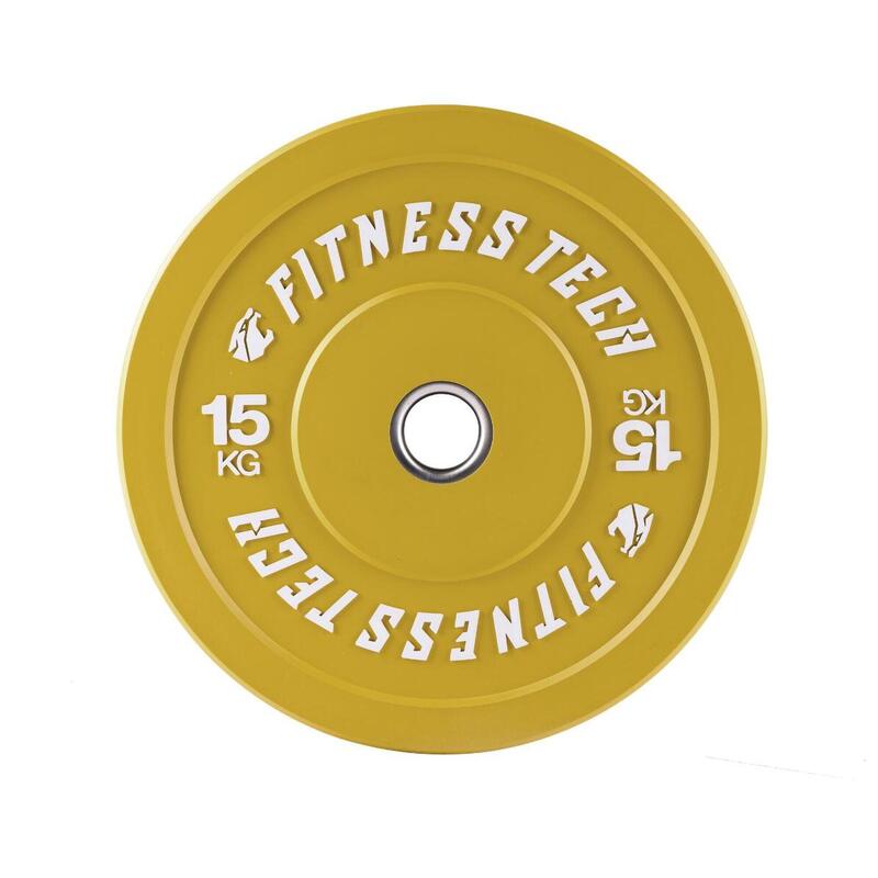 Juego de 150kg Discos Bumper Plate Musculación Fitness Tech Colores