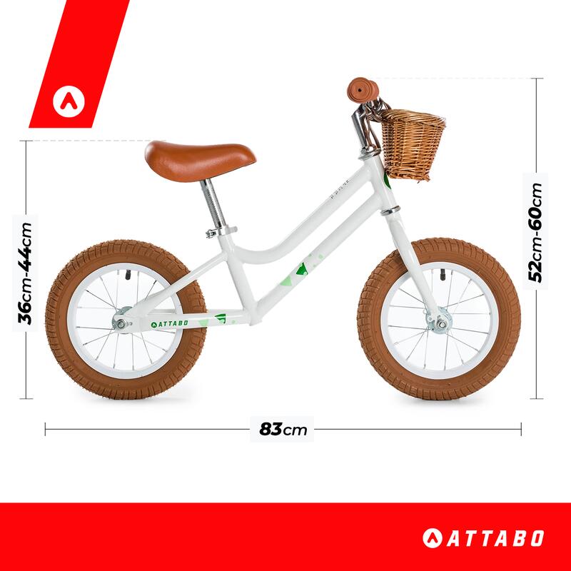 Bicicleta copii, oraș, Attabo Ace 12", alb