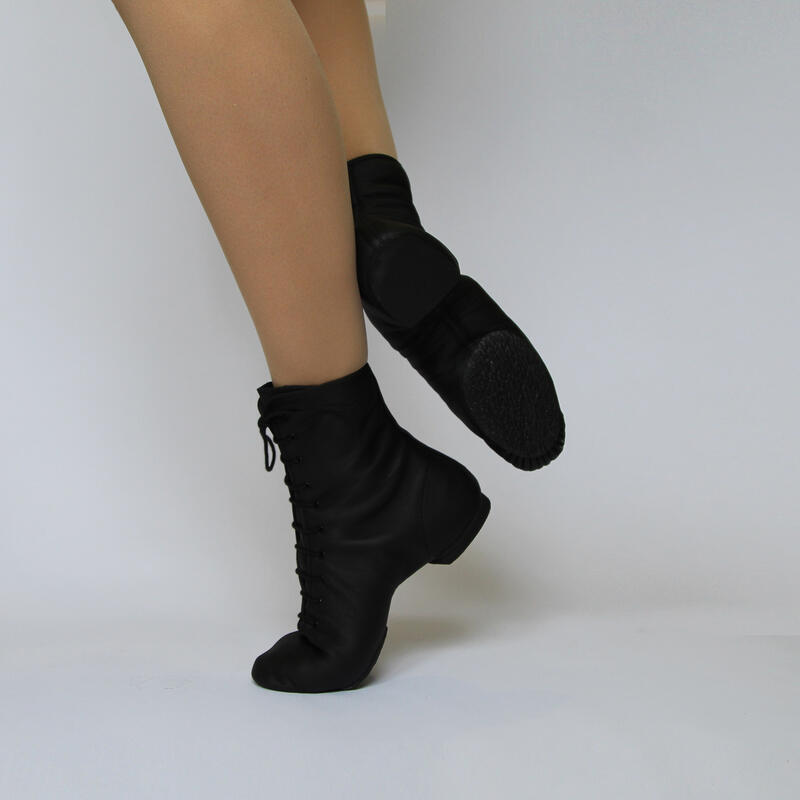 GARE - Bottes danse jazz en cuir vachette semelle gomme