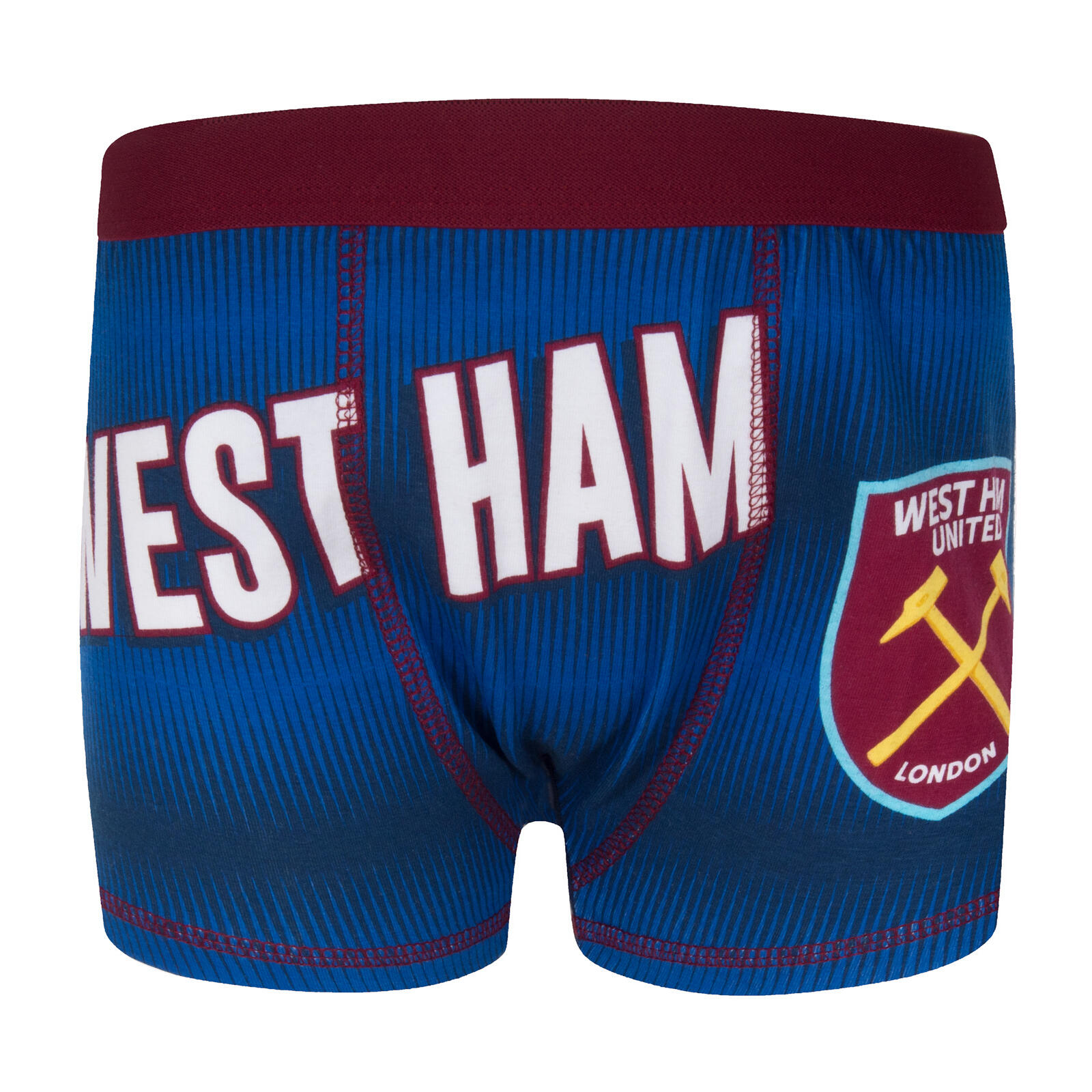 West Ham United FC Boys Boxer Shorts 3 Pack Crest Kids OFFICIAL Football Gift 6/7