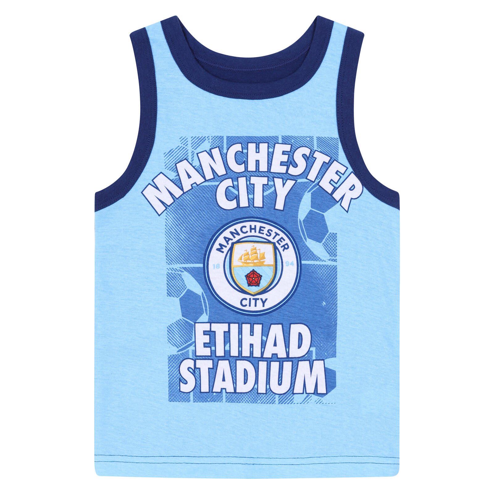 Manchester City Boys Vest & Boxer Shorts Set Kids OFFICIAL Football Gift 2/5